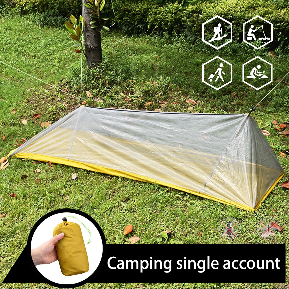 Cheap Goat Tents 260G Ultralight Outdoor Camping Tent Summer 1 Single Person Mesh Tent 4 seasons inner Body Inner Tent Vents mosquito net   